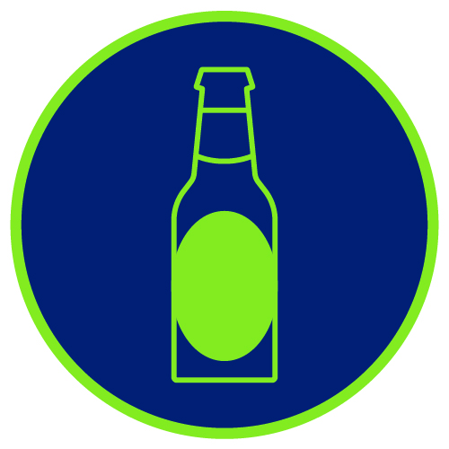Line drawing of beer bottle